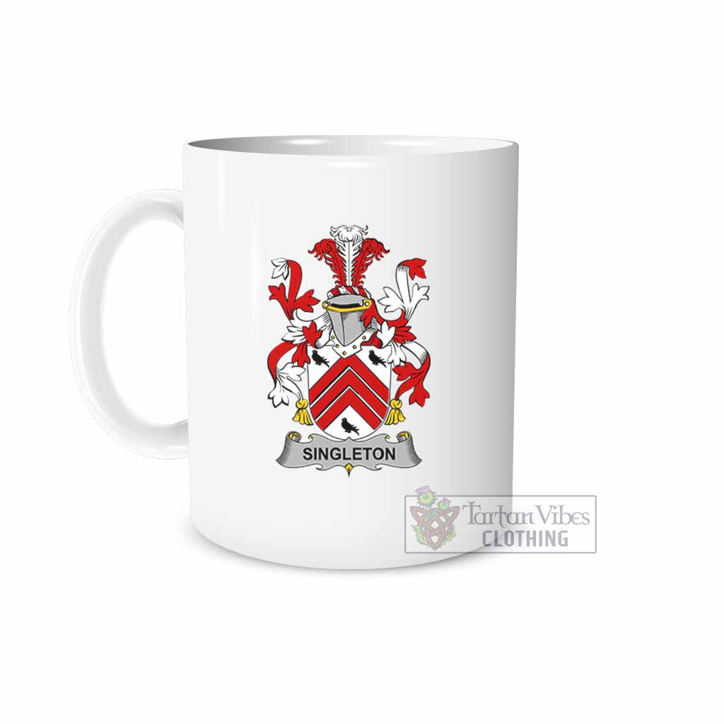 Singleton Irish Clan Coat of Arms Ceramic Mug White - 2D-tartanvibesclothing