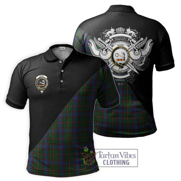 Skene Tartan Polo Shirt with Family Crest and Military Logo Style