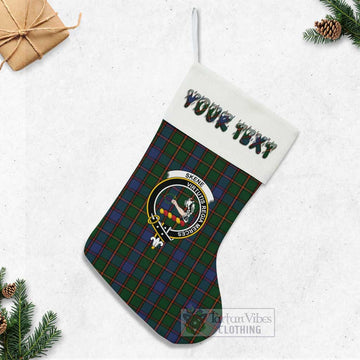 Skene Tartan Family Crest Christmas Stocking with Personalized Text