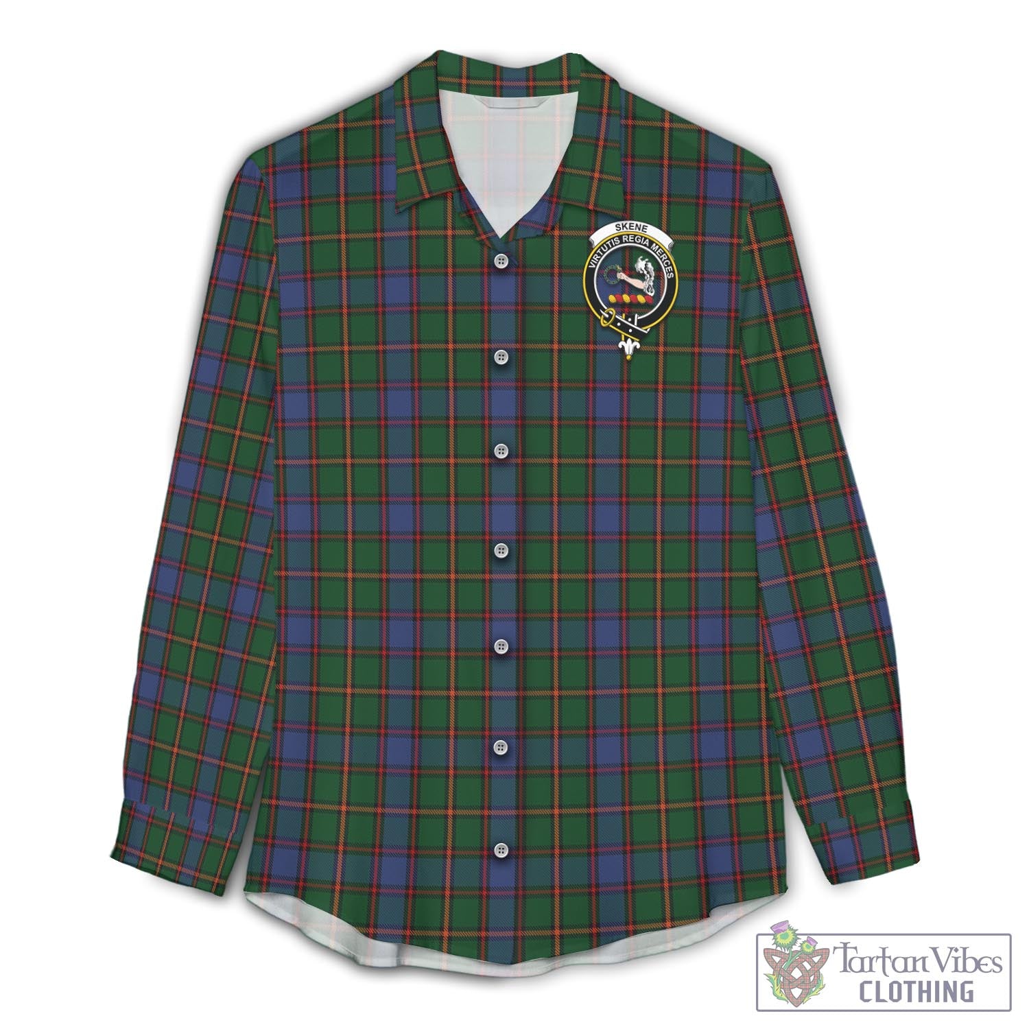 Tartan Vibes Clothing Skene Tartan Womens Casual Shirt with Family Crest