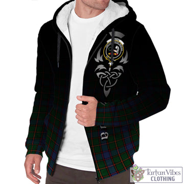 Skene Tartan Sherpa Hoodie Featuring Alba Gu Brath Family Crest Celtic Inspired