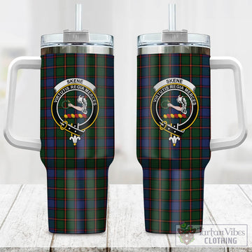 Skene Tartan Tumbler with Handle with Family Crest One Size 40 OZ - Tartan Vibes Clothing