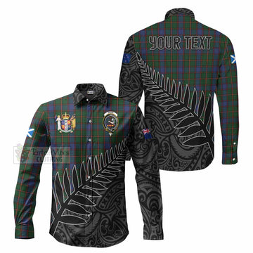 Skene Crest Tartan Long Sleeve Button Shirt with New Zealand Silver Fern Half Style