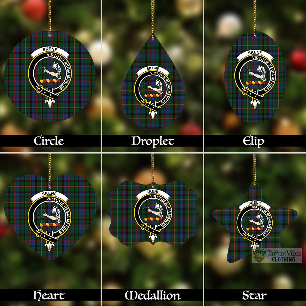 Tartan Vibes Clothing Skene Tartan Christmas Aluminium Ornament with Family Crest