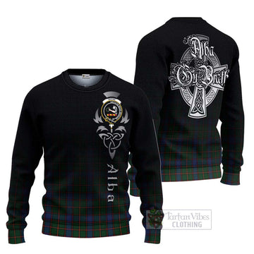 Skene Tartan Ugly Sweater Featuring Alba Gu Brath Family Crest Celtic Inspired