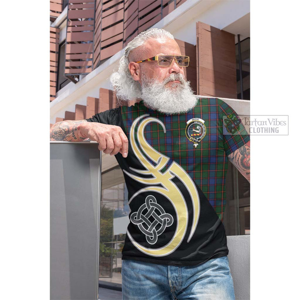 Tartan Vibes Clothing Skene Tartan Cotton T-shirt with Family Crest and Celtic Symbol Style