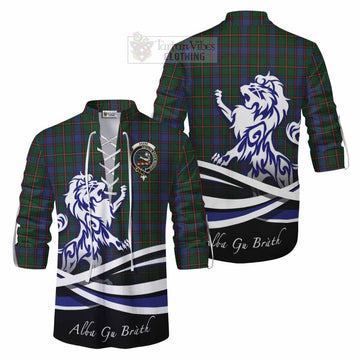 Skene Tartan Ghillie Kilt Shirt with Alba Gu Brath Regal Lion Emblem