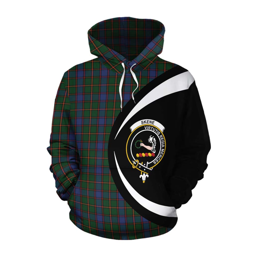 Tartan Vibes Clothing Skene Tartan Cotton Hoodie with Family Crest Circle Style