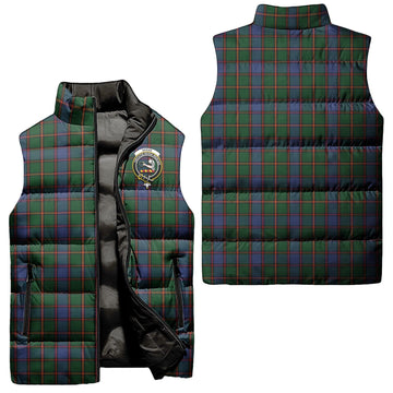 Skene Tartan Sleeveless Puffer Jacket with Family Crest