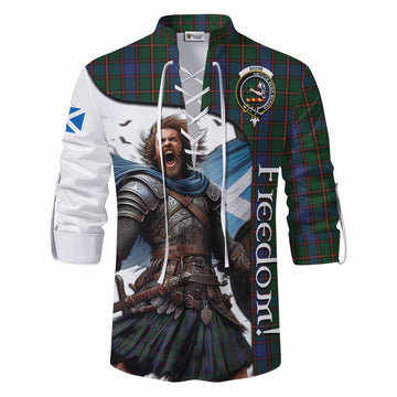 Skene Crest Tartan Ghillie Kilt Shirt Inspired by the Freedom of Scottish Warrior