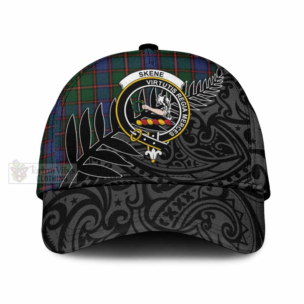 Tartan Vibes Clothing Skene Tartan Classic Cap with New Zealand Silver Fern Half Style