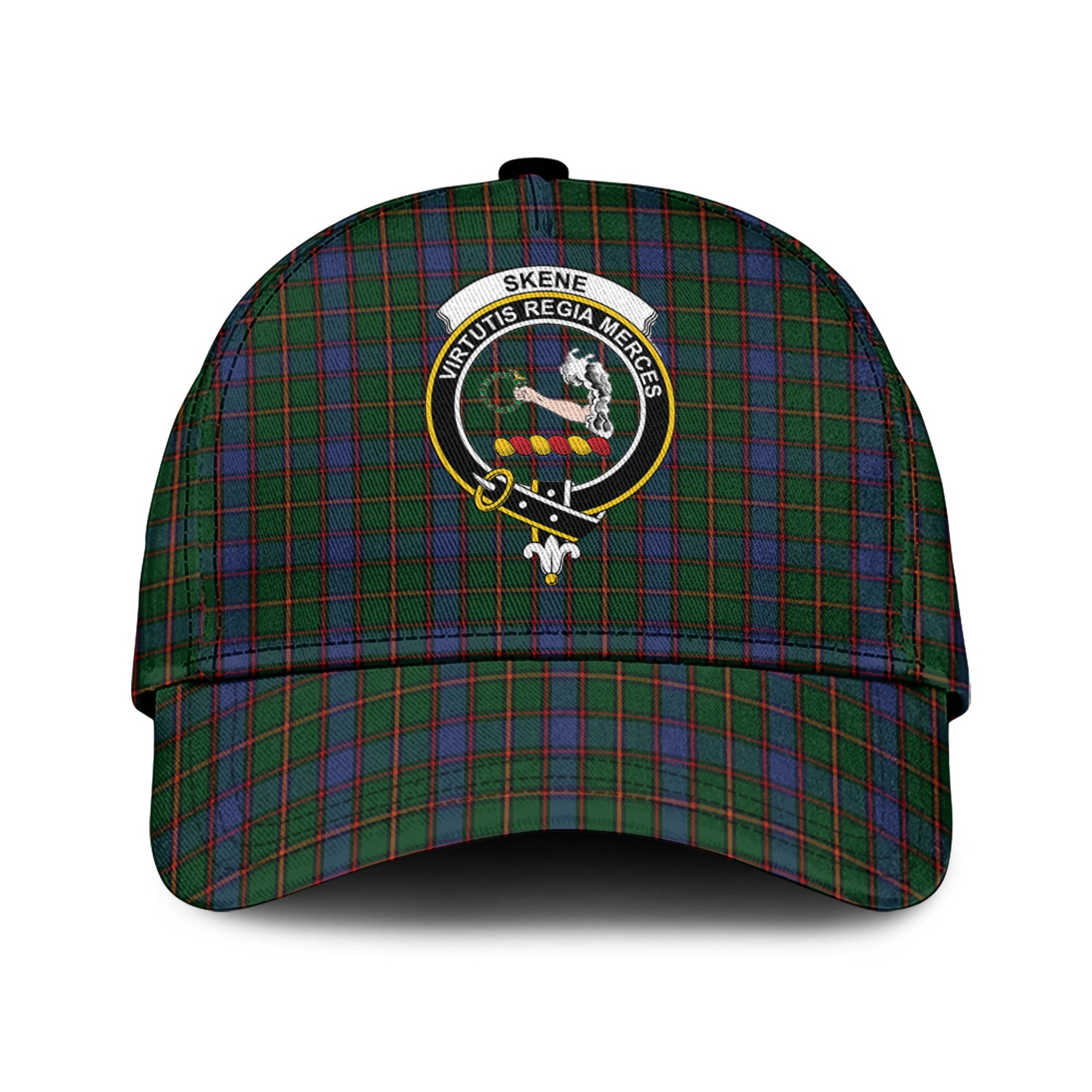 Skene Tartan Classic Cap with Family Crest Classic Cap Universal Fit - Tartan Vibes Clothing