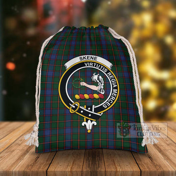 Skene Tartan Christmas Santa's Bag with Family Crest