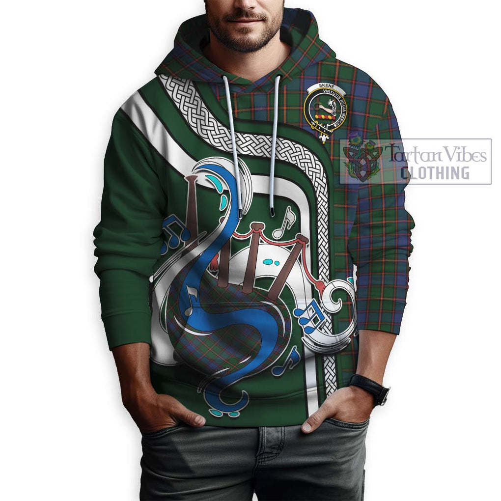 Skene Tartan Hoodie with Epic Bagpipe Style Zip Hoodie - Tartanvibesclothing Shop