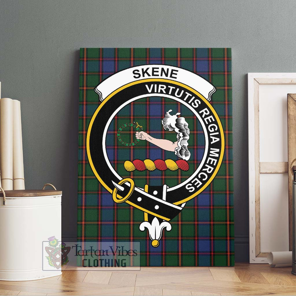 Skene Tartan Canvas Print Wall Art with Family Crest Without Frame - Tartan Vibes Clothing