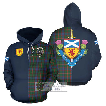 Skene Tartan Hoodie Alba with Scottish Lion Royal Arm Half Style