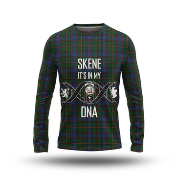 Skene Tartan Long Sleeve T-Shirt with Family Crest DNA In Me Style