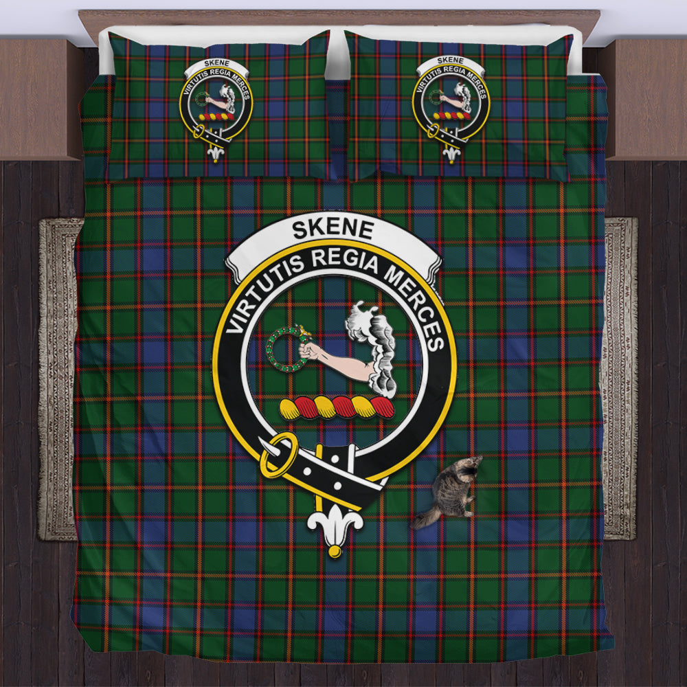 Skene Tartan Bedding Set with Family Crest US Bedding Set - Tartan Vibes Clothing