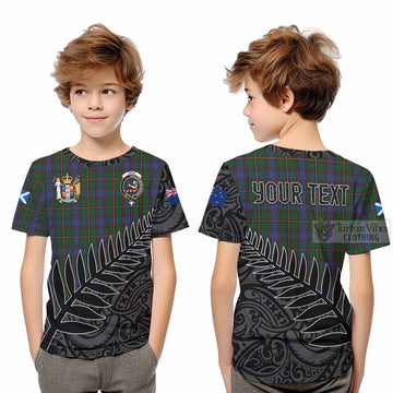 Skene Crest Tartan Kid T-Shirt with New Zealand Silver Fern Half Style