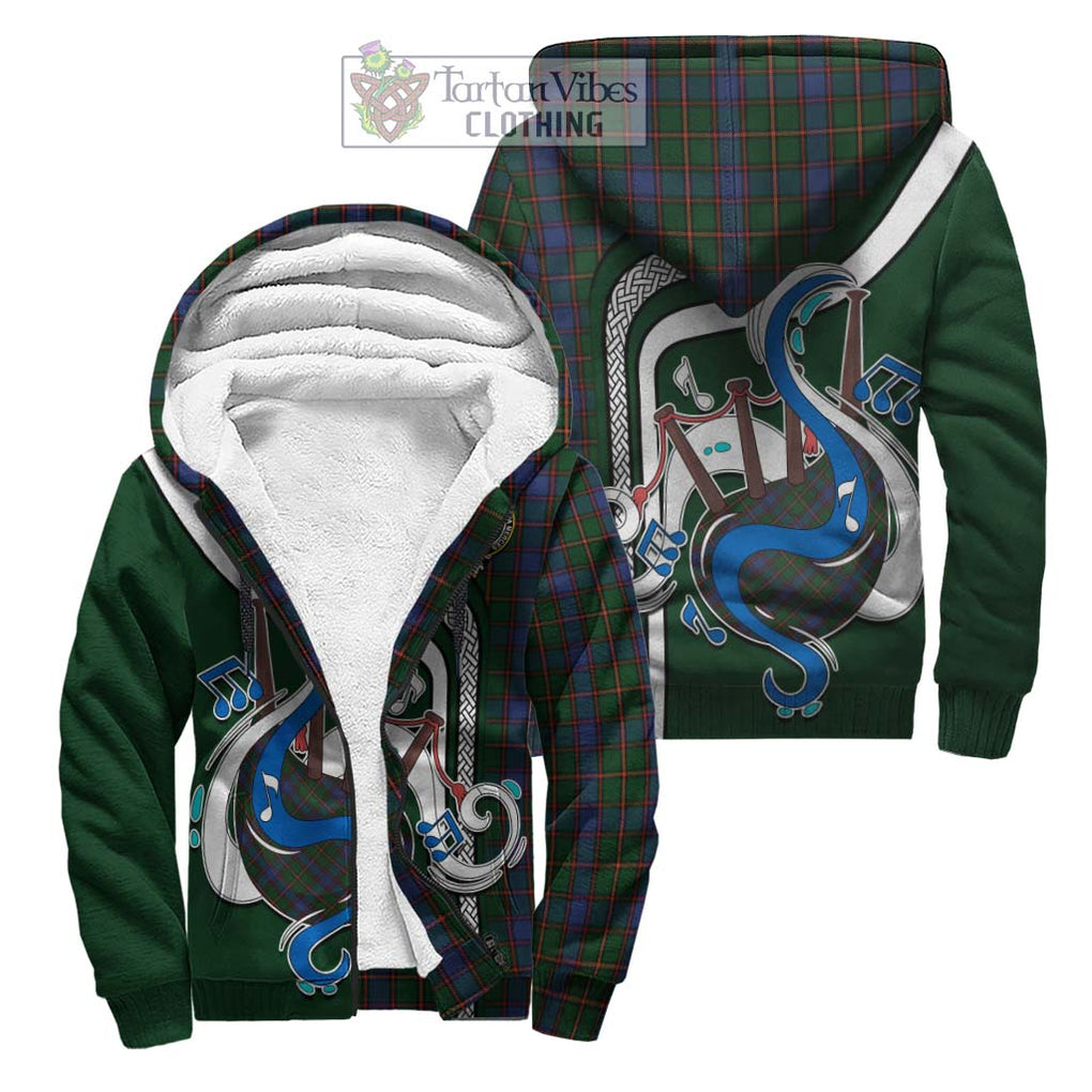 Skene Tartan Sherpa Hoodie with Epic Bagpipe Style Unisex S - Tartanvibesclothing Shop