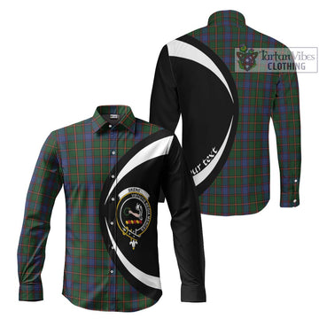 Skene Tartan Long Sleeve Button Up with Family Crest Circle Style