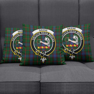 Skene Tartan Pillow Cover with Family Crest