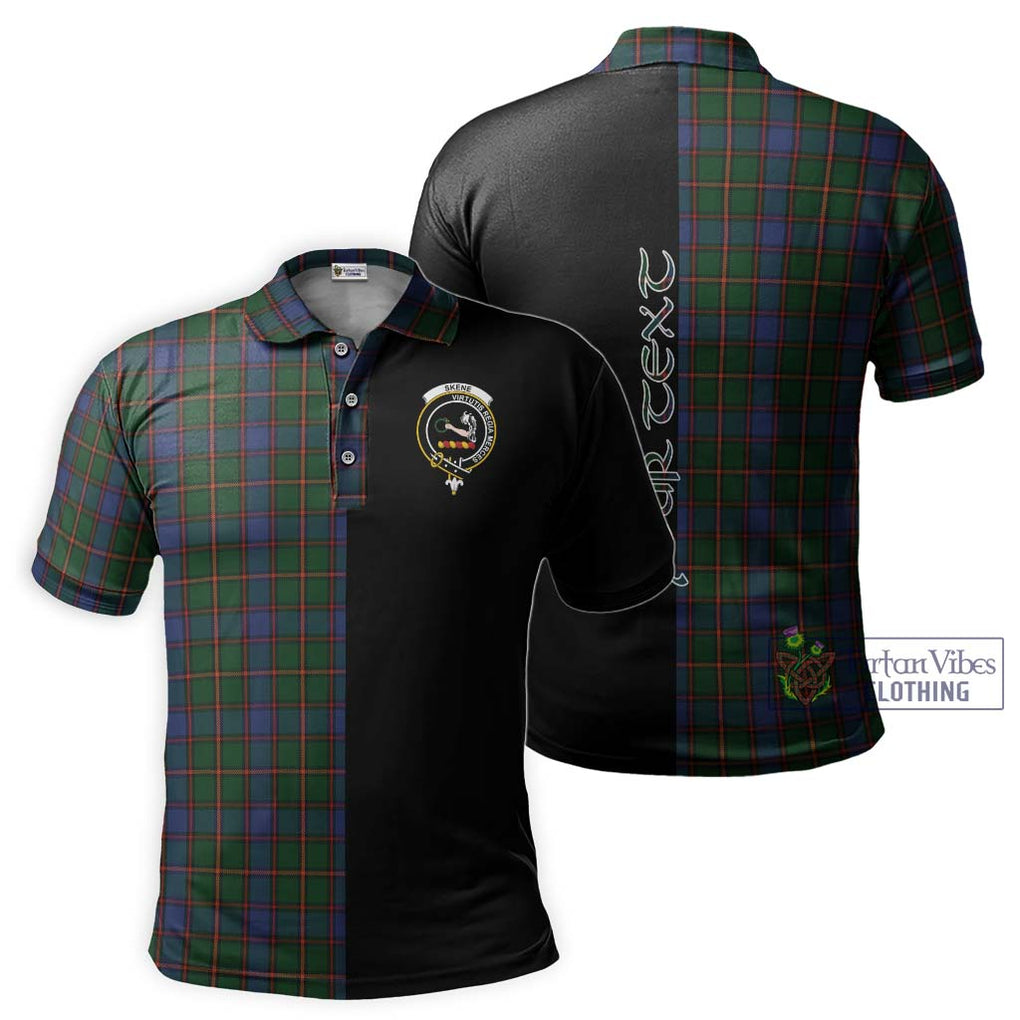 Skene Tartan Polo Shirt with Family Crest and Half Of Me Style Kid - Tartanvibesclothing Shop