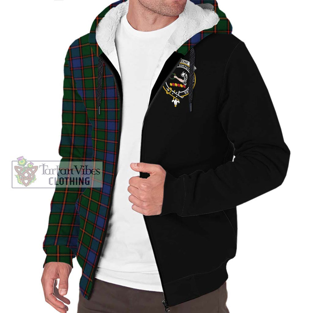 Skene Tartan Sherpa Hoodie with Family Crest and Half Of Me Style Unisex S - Tartanvibesclothing Shop