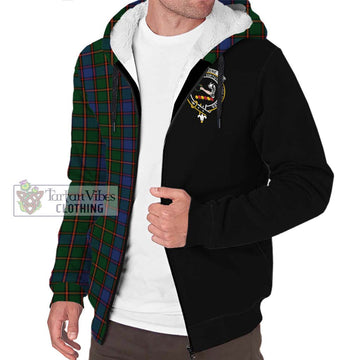 Skene Tartan Sherpa Hoodie with Family Crest and Half Of Me Style