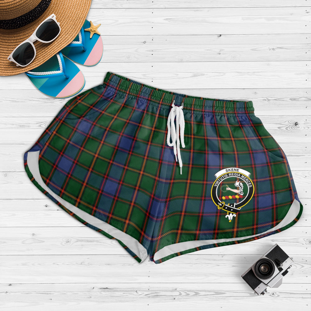 skene-tartan-womens-shorts-with-family-crest