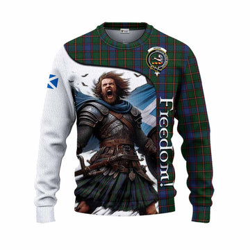 Skene Crest Tartan Knitted Sweater Inspired by the Freedom of Scottish Warrior