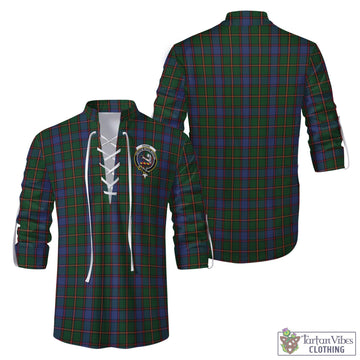 Skene Tartan Men's Scottish Traditional Jacobite Ghillie Kilt Shirt with Family Crest