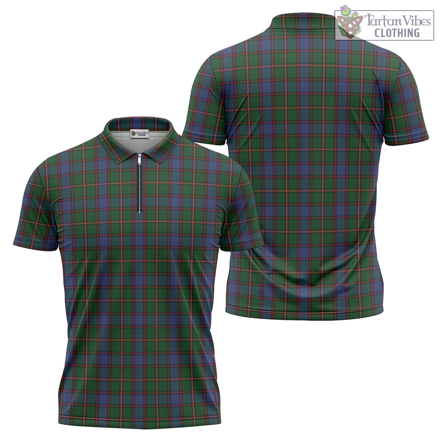 Tartan Vibes Clothing Skene Tartan Zipper Polo Shirt