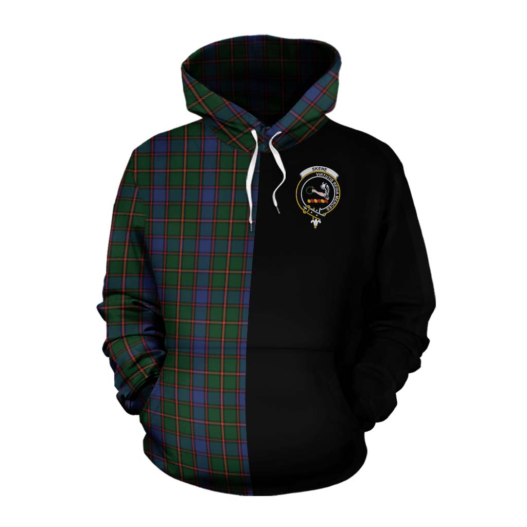 Tartan Vibes Clothing Skene Tartan Cotton Hoodie with Family Crest and Half Of Me Style