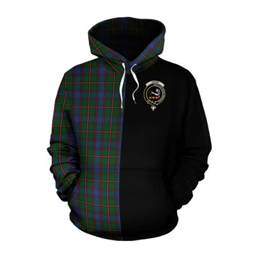 Skene Tartan Cotton Hoodie with Family Crest and Half Of Me Style