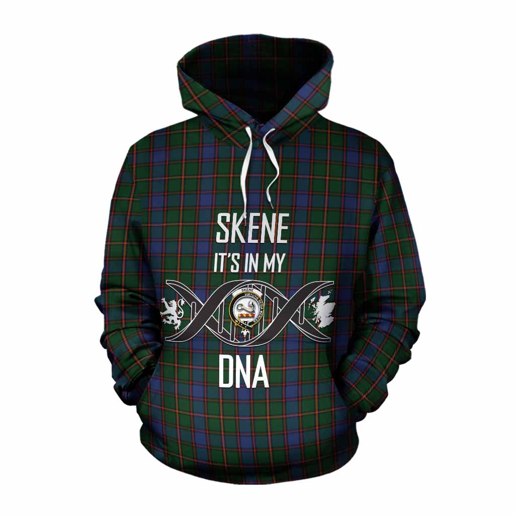 Tartan Vibes Clothing Skene Tartan Cotton Hoodie with Family Crest DNA In Me Style