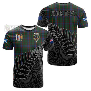 Skene Crest Tartan Cotton T-shirt with New Zealand Silver Fern Half Style