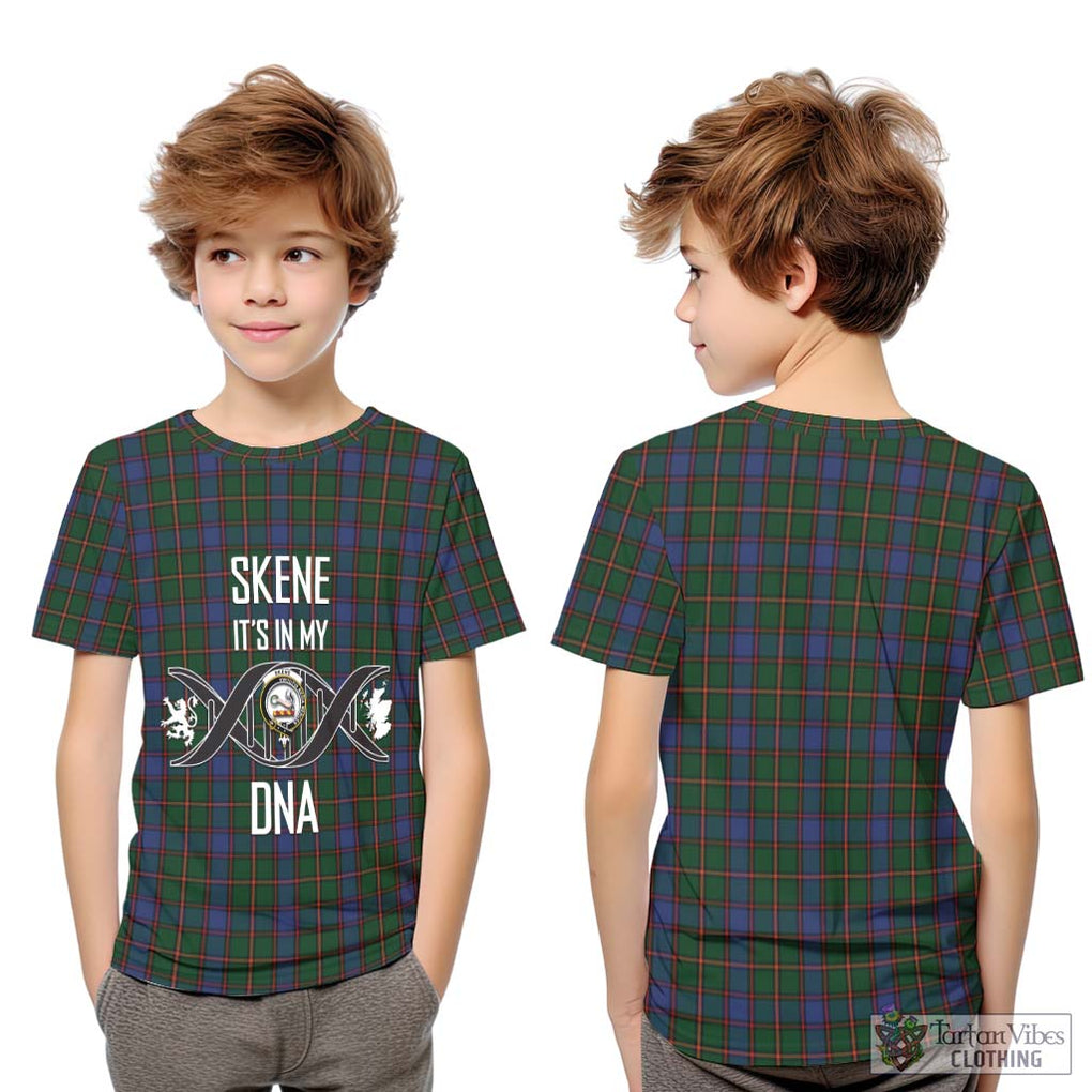 Skene Tartan Kid T-Shirt with Family Crest DNA In Me Style Youth XL Size14 - Tartanvibesclothing Shop