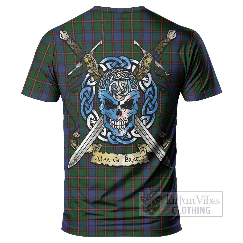 Tartan Vibes Clothing Skene Tartan T-Shirt with Family Crest Celtic Skull Style