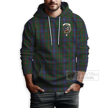 Skene Tartan Hoodie with Family Crest and Bearded Skull Holding Bottles of Whiskey