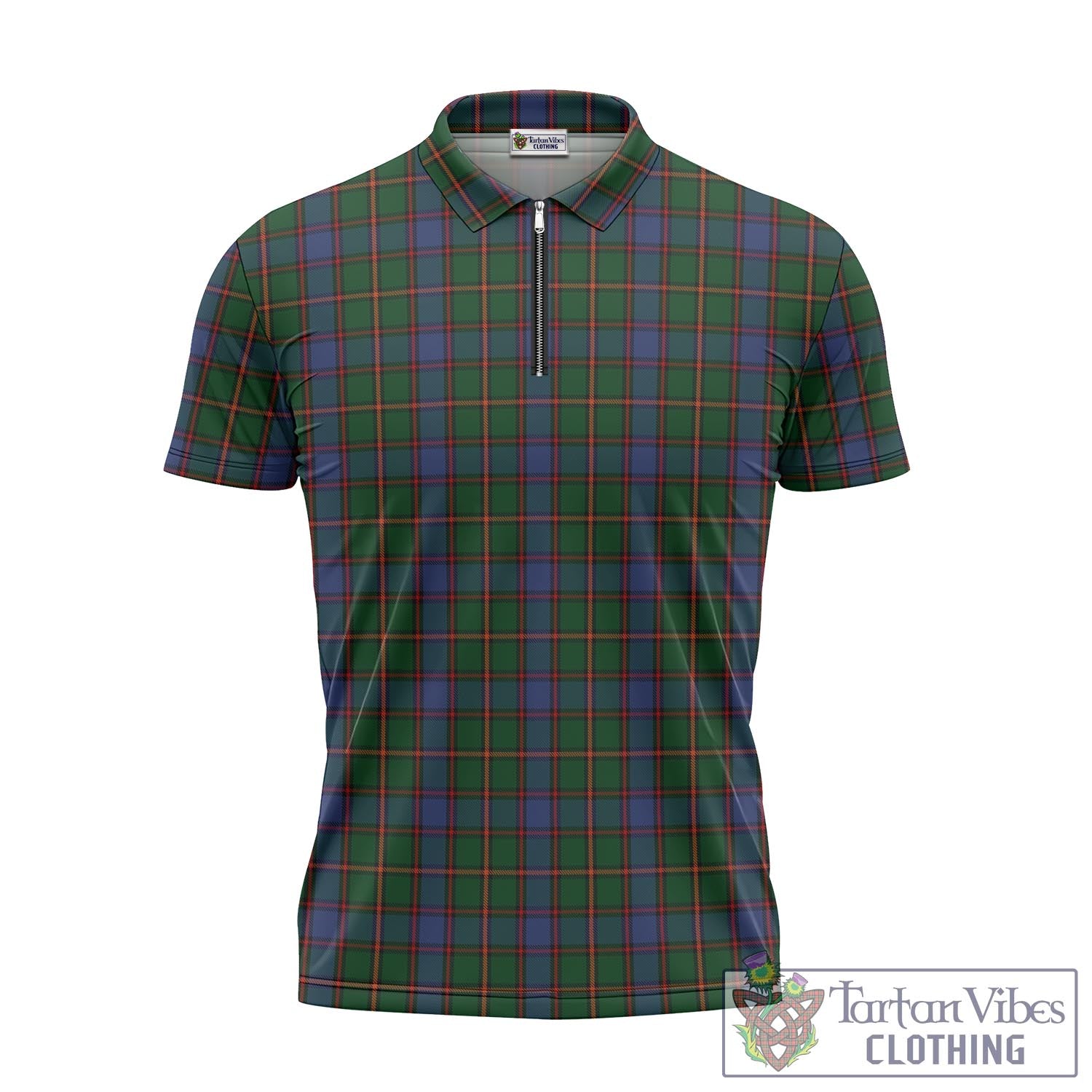 Tartan Vibes Clothing Skene Tartan Zipper Polo Shirt