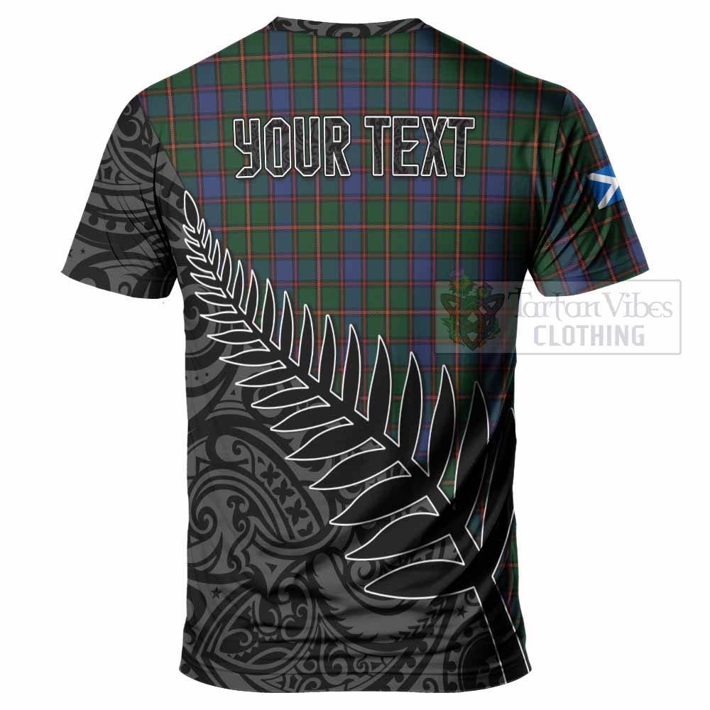 Tartan Vibes Clothing Skene Crest Tartan T-Shirt with New Zealand Silver Fern Half Style