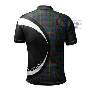 Skene Tartan Men's Polo Shirt with Family Crest Circle Style