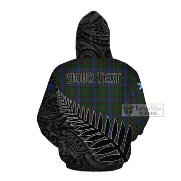 Skene Crest Tartan Cotton Hoodie with New Zealand Silver Fern Half Style