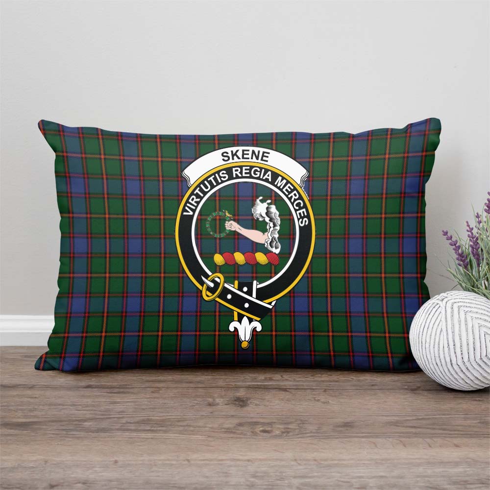 Skene Tartan Pillow Cover with Family Crest Rectangle Pillow Cover - Tartanvibesclothing