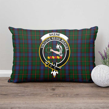 Skene Tartan Pillow Cover with Family Crest