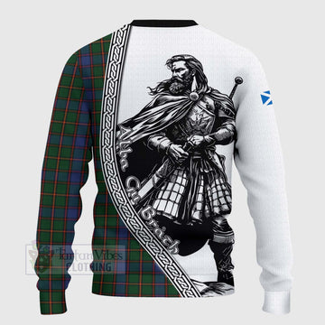 Skene Tartan Clan Crest Knitted Sweater with Highlander Warrior Celtic Style