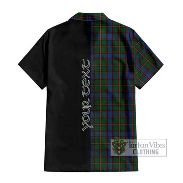 Skene Tartan Short Sleeve Button Shirt with Family Crest and Half Of Me Style