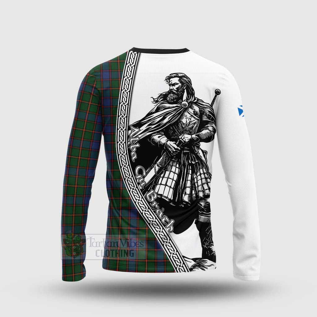 Tartan Vibes Clothing Skene Tartan Clan Crest Long Sleeve T-Shirt with Highlander Warrior Celtic Style