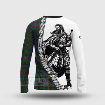 Skene Tartan Clan Crest Long Sleeve T-Shirt with Highlander Warrior Celtic Style